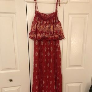 juniors coral maxi dress